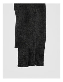 Rib Knit Scarf Two Tone Winter Accessory Black/Grey