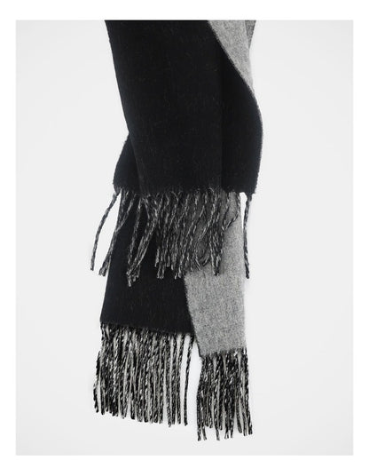 Reversible Wool Scarf Winter Accessory Black/Grey