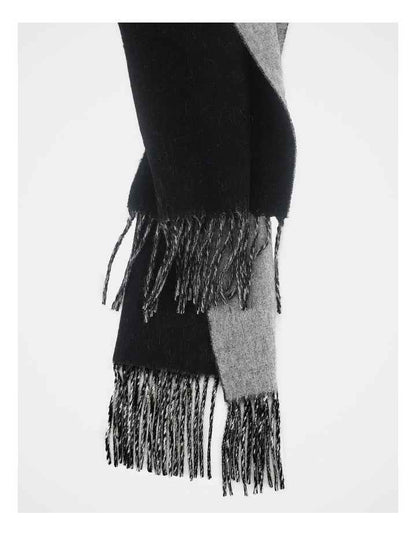 Reversible Wool Scarf Winter Accessory Black/Grey