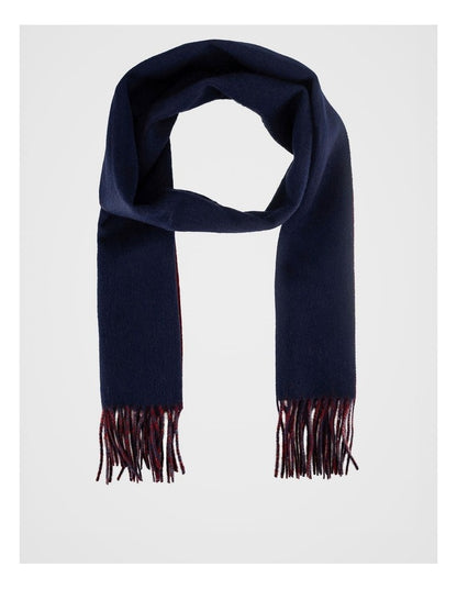 Reversible Wool Scarf Winter Accessory Navy/Red