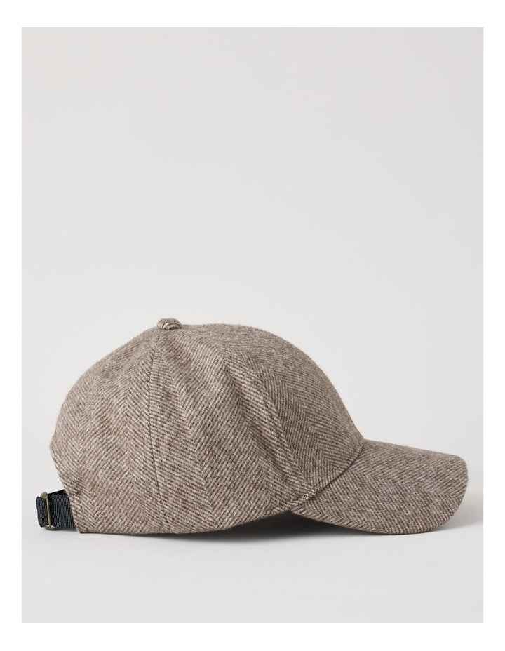 Herringbone Cap Hat in Beige/Brown