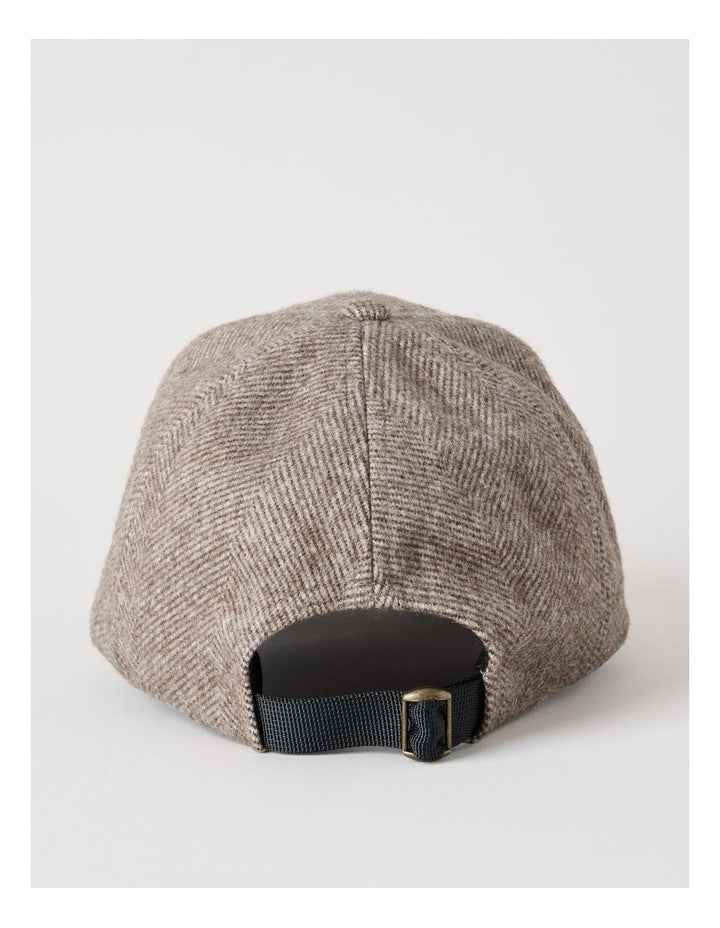 Herringbone Cap Hat in Beige/Brown