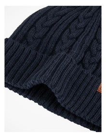 Cable Knit Beanie Winter Accessory Navy