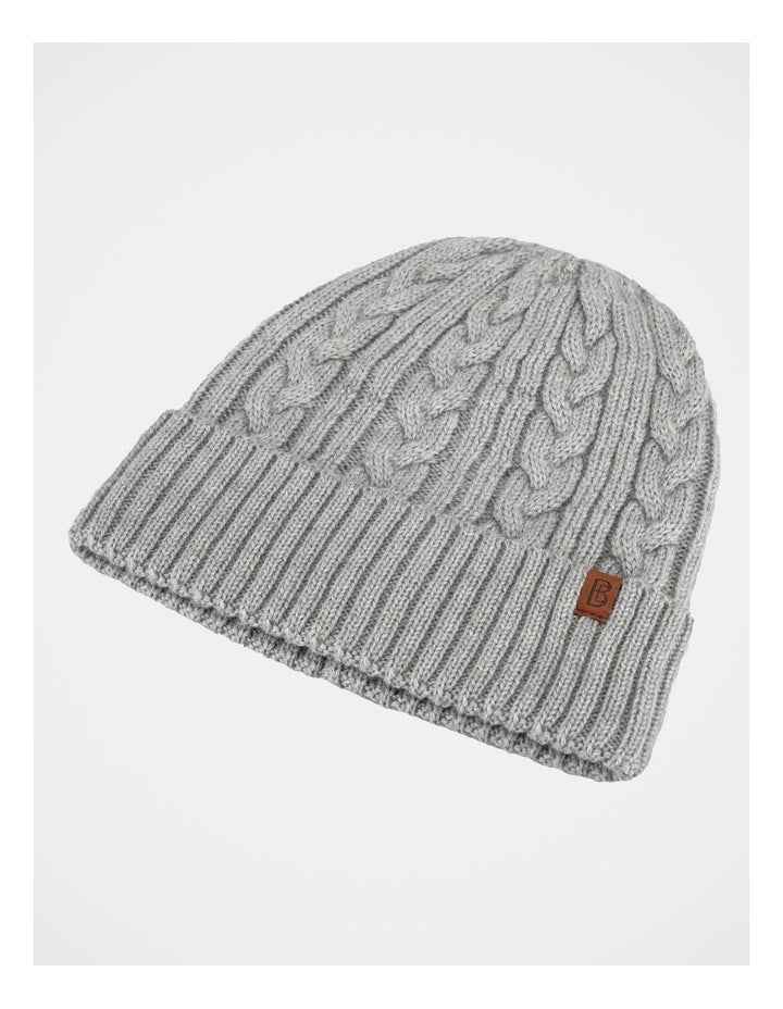 Cable Knit Beanie Winter Accessory Grey