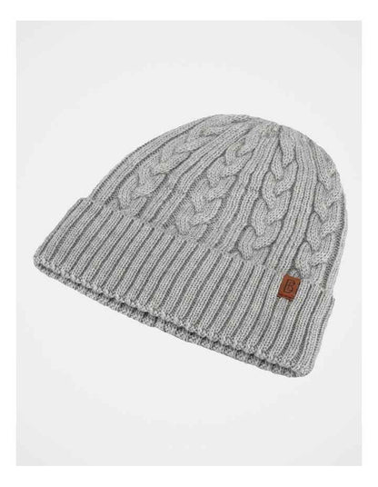 Cable Knit Beanie Winter Accessory Grey