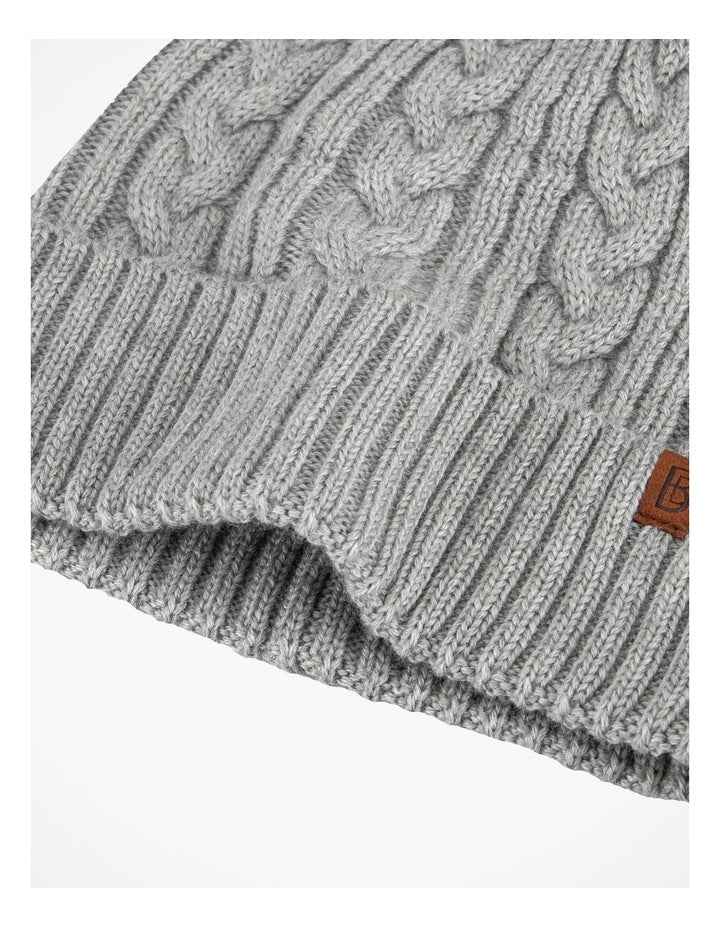 Cable Knit Beanie Winter Accessory Grey