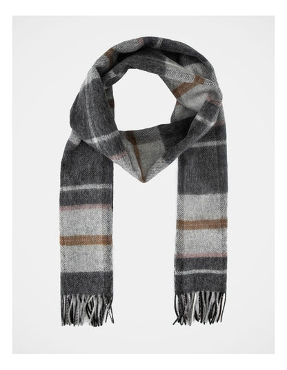 Large Check Wool Scarf Winter Accessory Mutli