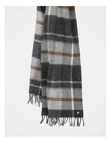 Large Check Wool Scarf Winter Accessory Mutli