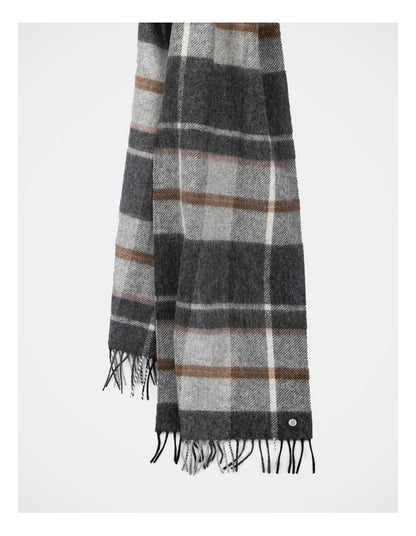 Large Check Wool Scarf Winter Accessory Mutli