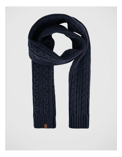 Cable Knit Scarf Winter Accessory Navy