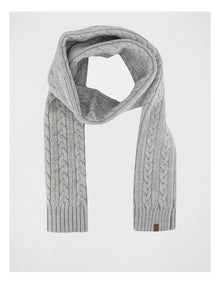 Cable Knit Scarf Winter Accessory Grey Marle