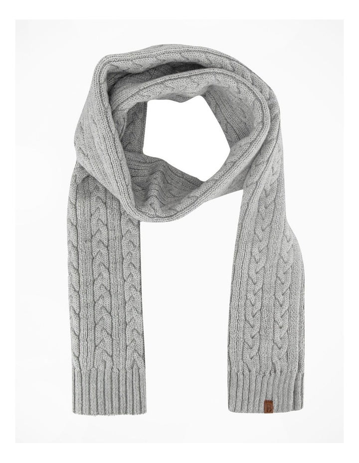 Cable Knit Scarf Winter Accessory Grey Marle