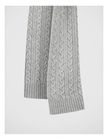 Cable Knit Scarf Winter Accessory Grey Marle