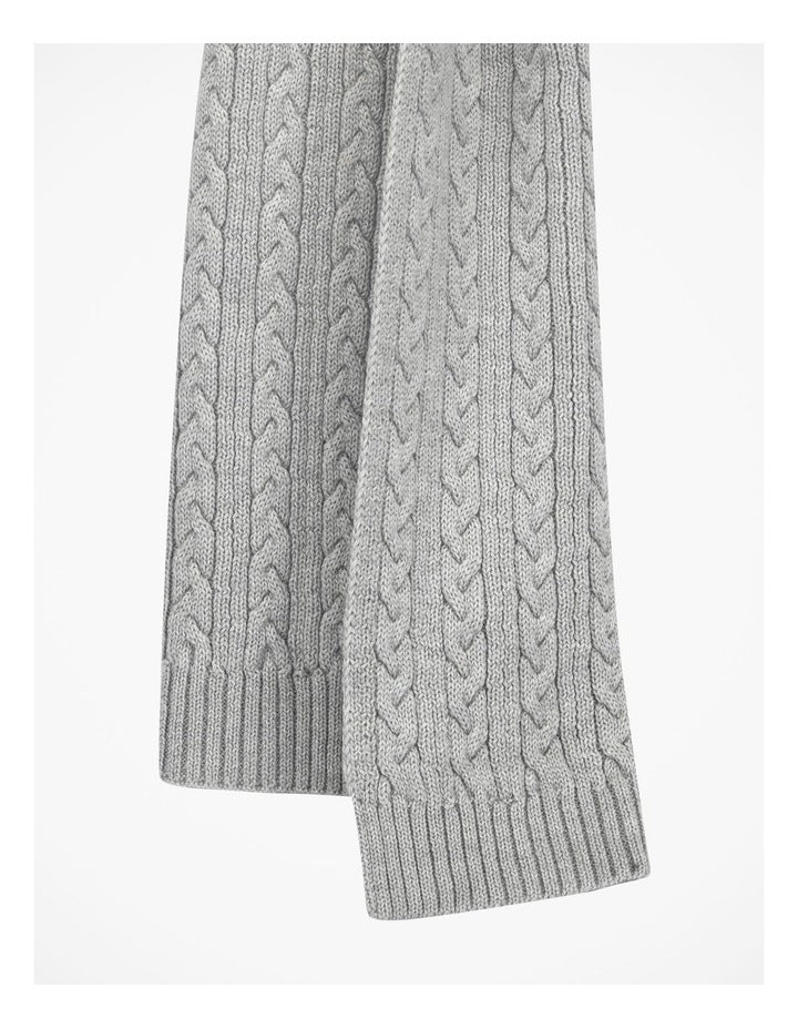 Cable Knit Scarf Winter Accessory Grey Marle