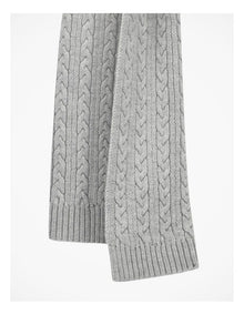 Cable Knit Scarf Winter Accessory Grey Marle