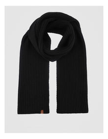 Double Rib Knit Scarf  Winter Accessory Black