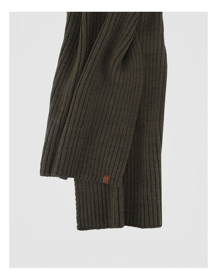 Double Rib Knit Scarf  Winter Accessory Olive