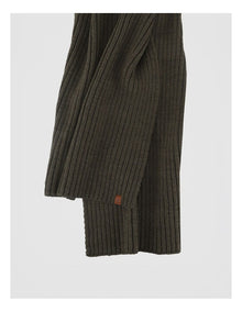 Double Rib Knit Scarf  Winter Accessory Olive