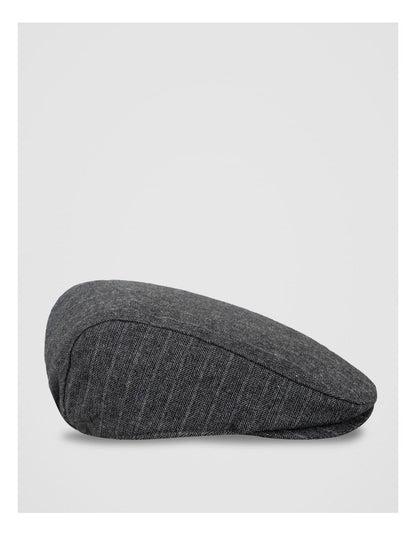 Herringbone Plaid Driving Cap Hat Charcoal