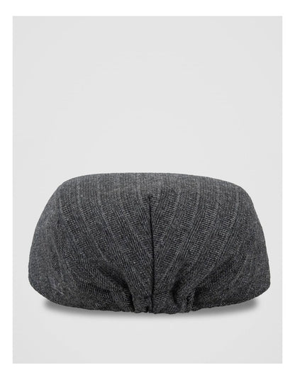 Herringbone Plaid Driving Cap Hat Charcoal