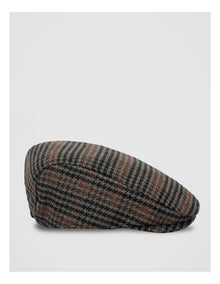 Houdstooth Driving Cap Hat Brown