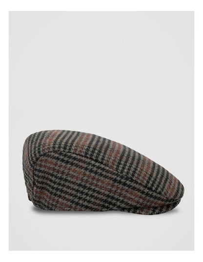 Houdstooth Driving Cap Hat Brown