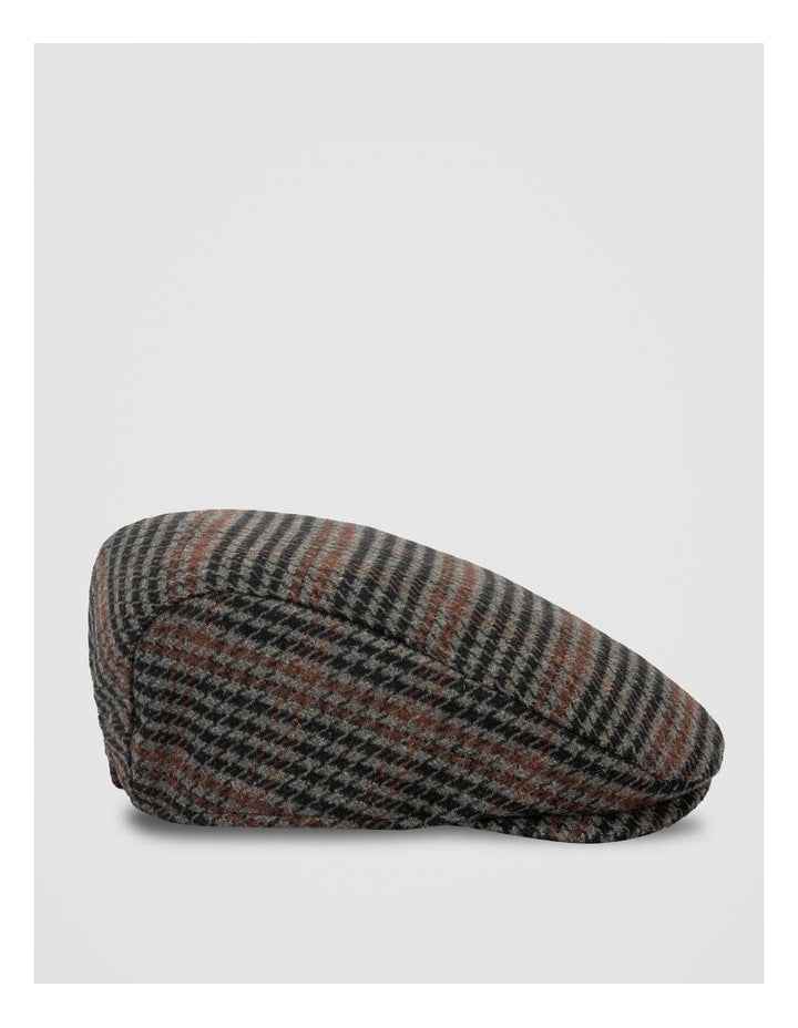 Houdstooth Driving Cap Hat Brown