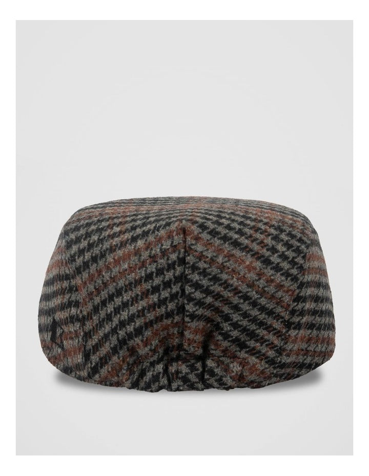 Houdstooth Driving Cap Hat Brown