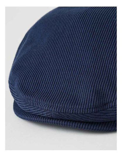 Ribbed Driving Cap Hat Navy