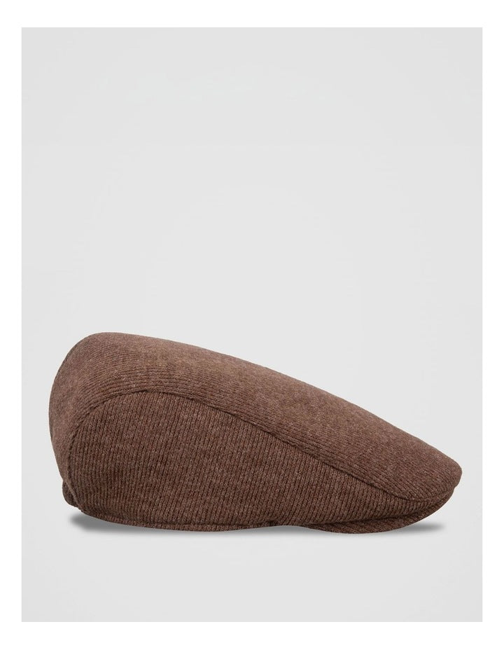 Ribbed Driving Cap Hat Chocolate