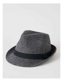Melton Trilby Hat Plaid  Hat Charcoal