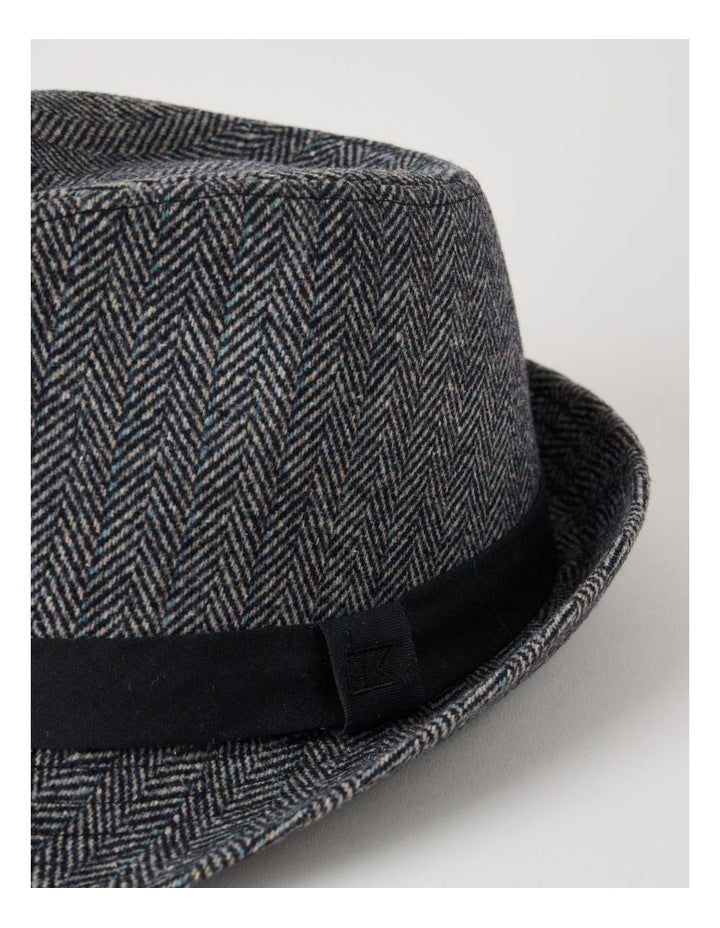 Melton Trilby Hat Plaid  Hat Charcoal