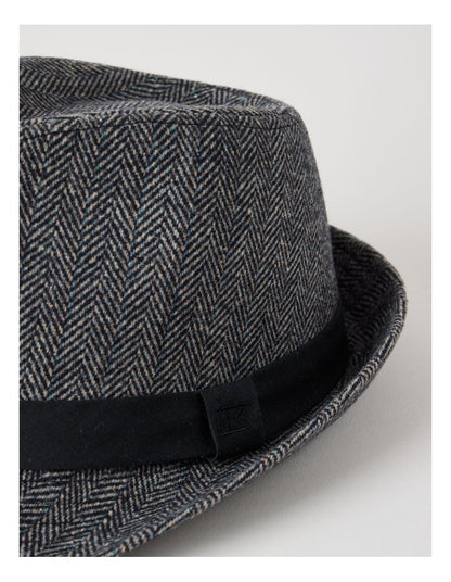 Melton Trilby Hat Plaid  Hat Charcoal