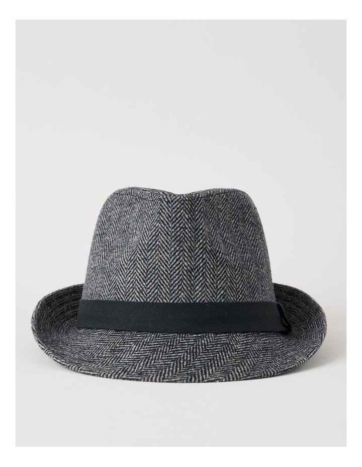 Melton Trilby Hat Plaid  Hat Charcoal