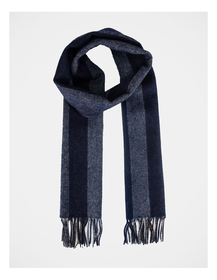 Herringbone Scarf  Winter Accessory Navy