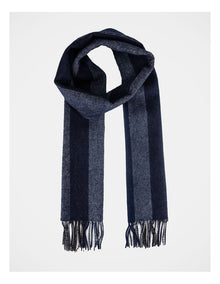 Herringbone Scarf  Winter Accessory Navy