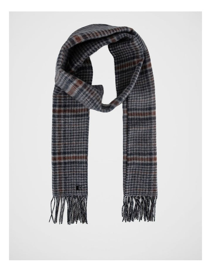 Check Houdstooth Scarf Winter Accessory Brown