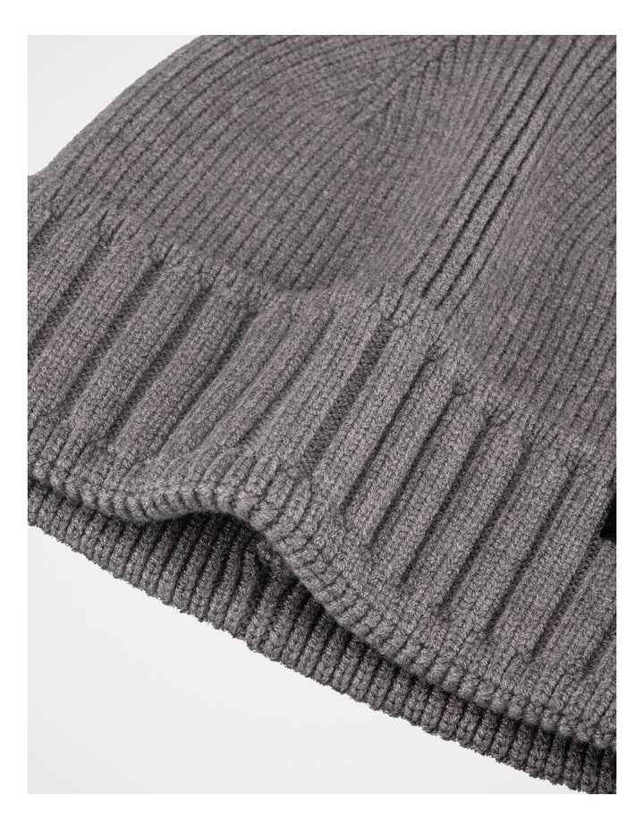 Ribbed Contrast Turn Back Beanie Winter Accessory Grey
