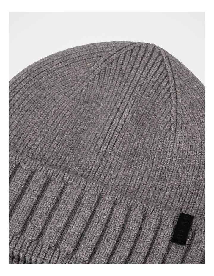 Ribbed Contrast Turn Back Beanie Winter Accessory Grey