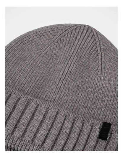 Ribbed Contrast Turn Back Beanie Winter Accessory Grey