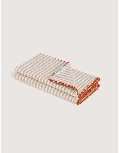 VINA STRIPE NAPKIN 2 PACK IN CARAMEL