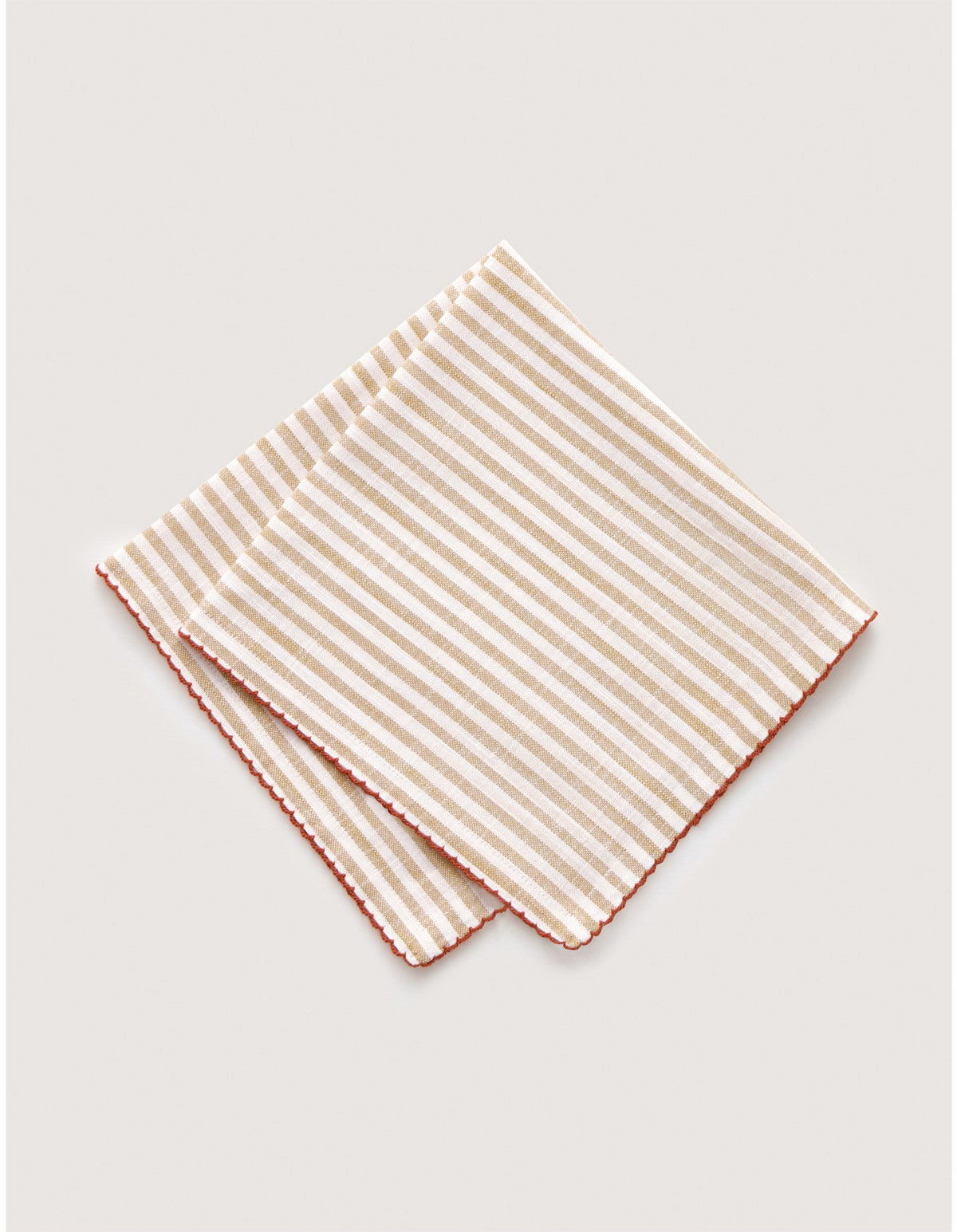 VINA STRIPE NAPKIN 2 PACK IN CARAMEL