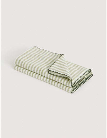 VINA STRIPE NAPKIN 2 PACK IN GARDEN
