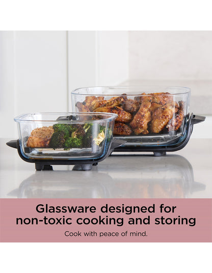 Crispi 4-in-1 Portable Glass Air Fryer Pink