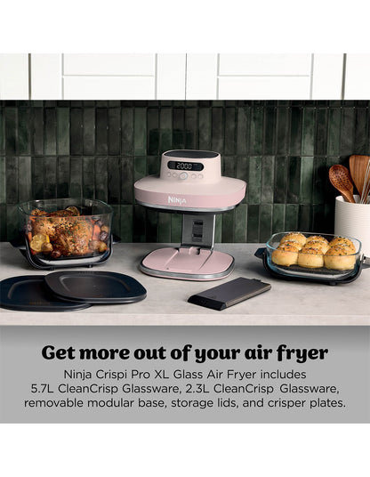 Crispi Pro 6-in-1 Countertop Glass Air Fryer Rose Quartz