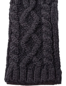 Ponte And Fingerless Knit Gloves in Black