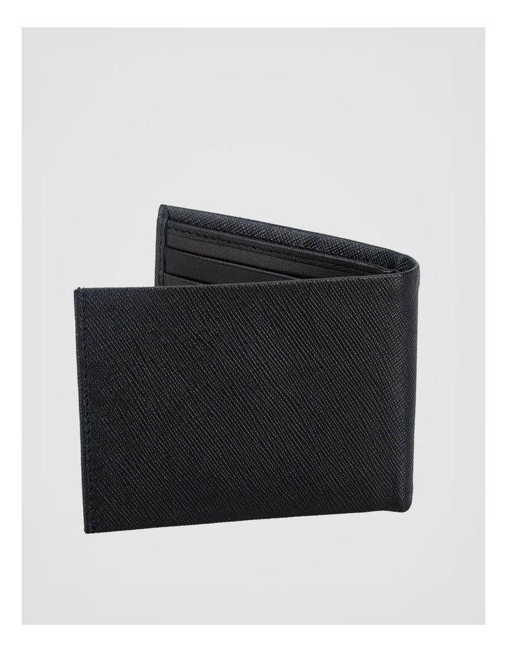 Saffiano Bifold Leather Wallet Black Wallet Black