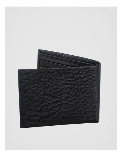Saffiano Bifold Leather Wallet Black Wallet Black