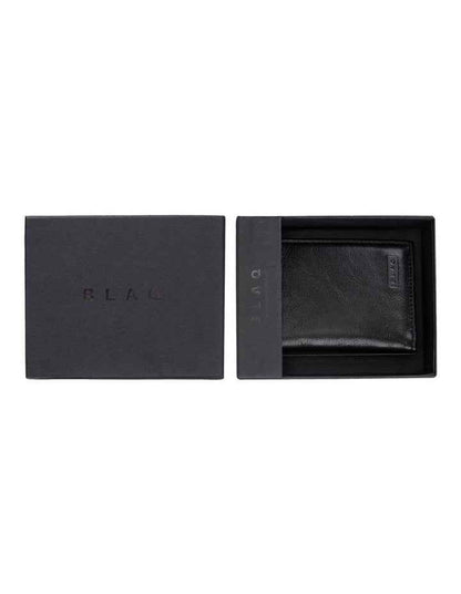 Leather Magnetic Closure Wallet Black/Navy Wallet Black/Navy