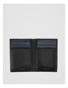 Leather Magnetic Closure Wallet Black/Navy Wallet Black/Navy